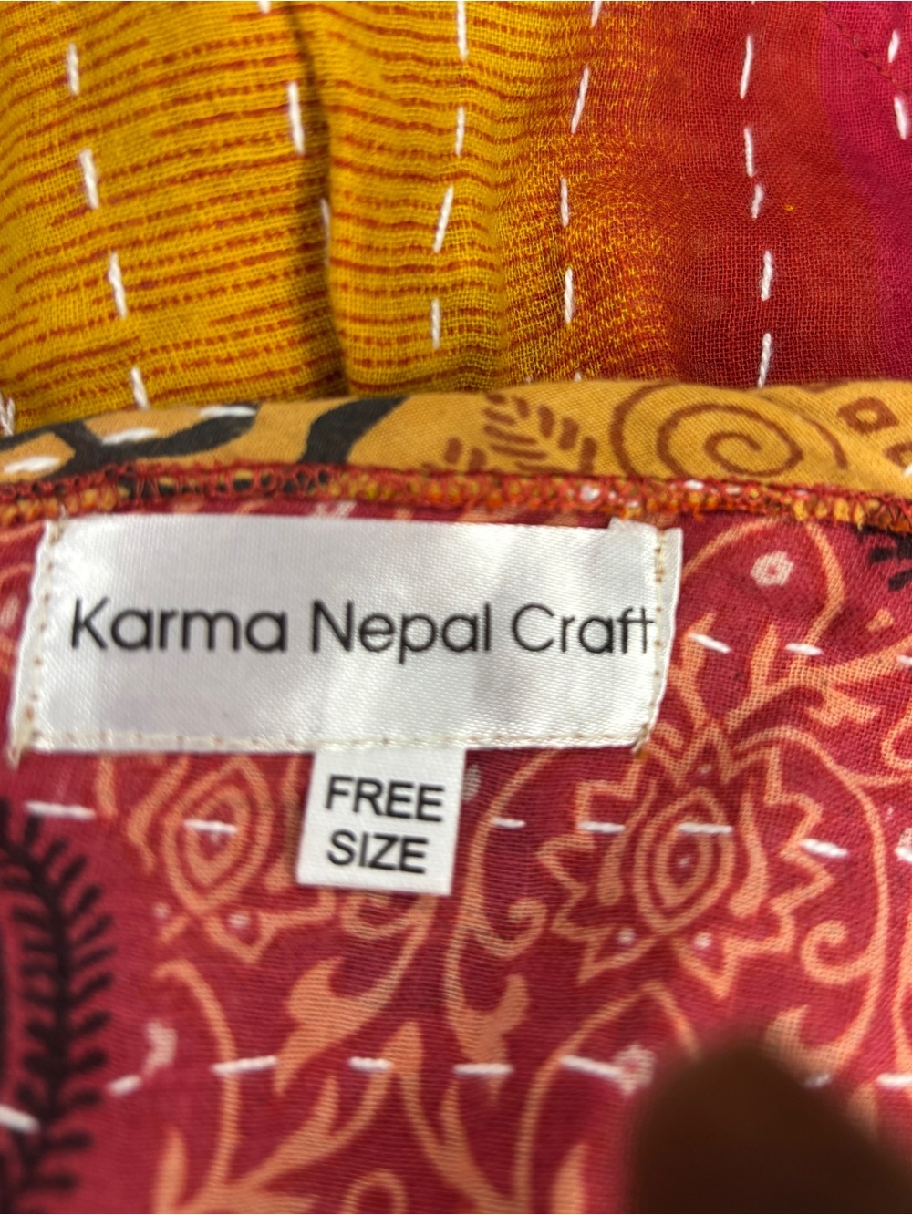 Karma Nepal Crafts Kantha Boho Halter Top OS - Picture 10 of 13